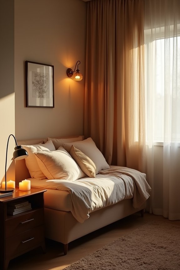 layered lighting with candles and sconces