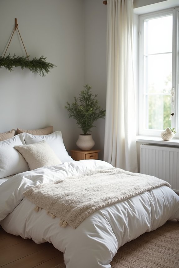 layered white textures for spacious coziness