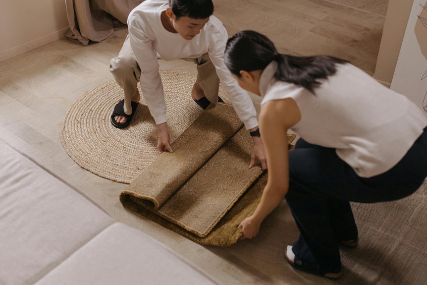 modern scandinavian rug usage