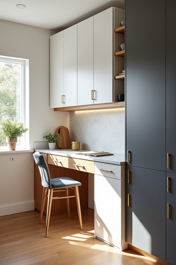 natural wood complements modern cabinetry cohesively