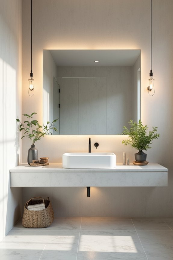 round mirror modern lighting upgrade