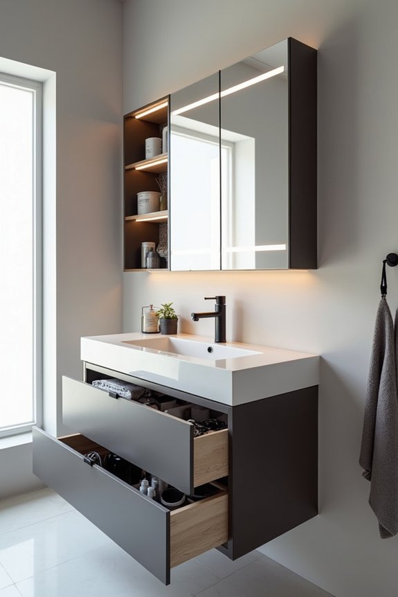 smart mixed bathroom storage solution