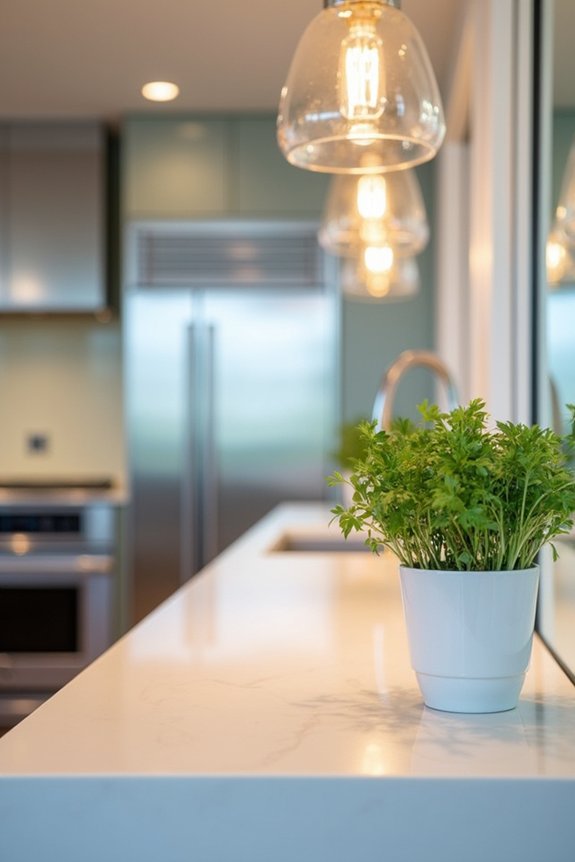 strategic mirrors brighten kitchen space