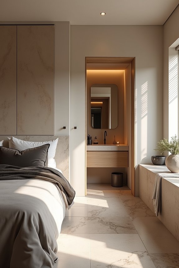 Should Your Bedroom and Bathroom Decor Match? 5 textures knit bedroom and bath together