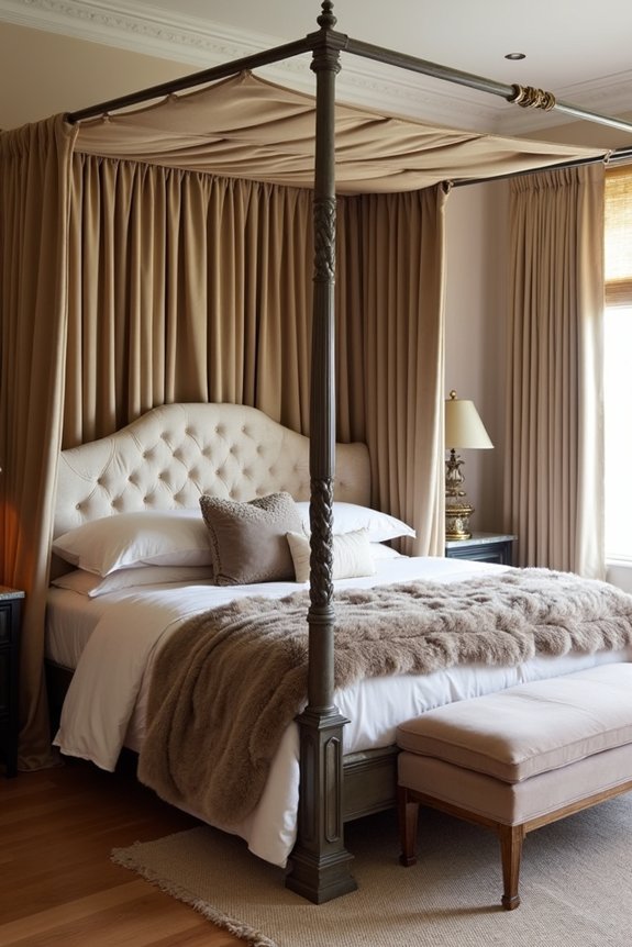 upholstered canopy bed luxury
